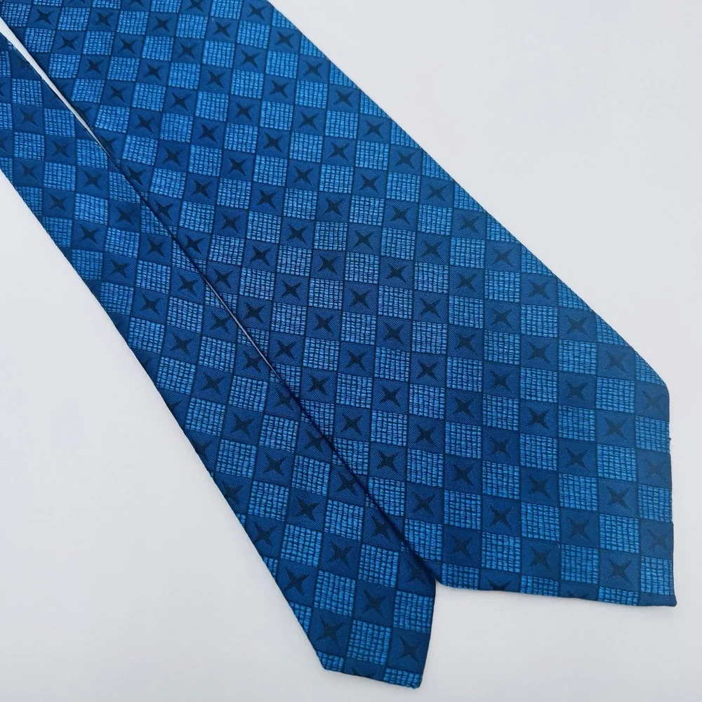 Michael Newell Silk Tie Men Lot of 2 Maroon Paisley Navy Diamond 59x4 Handmade